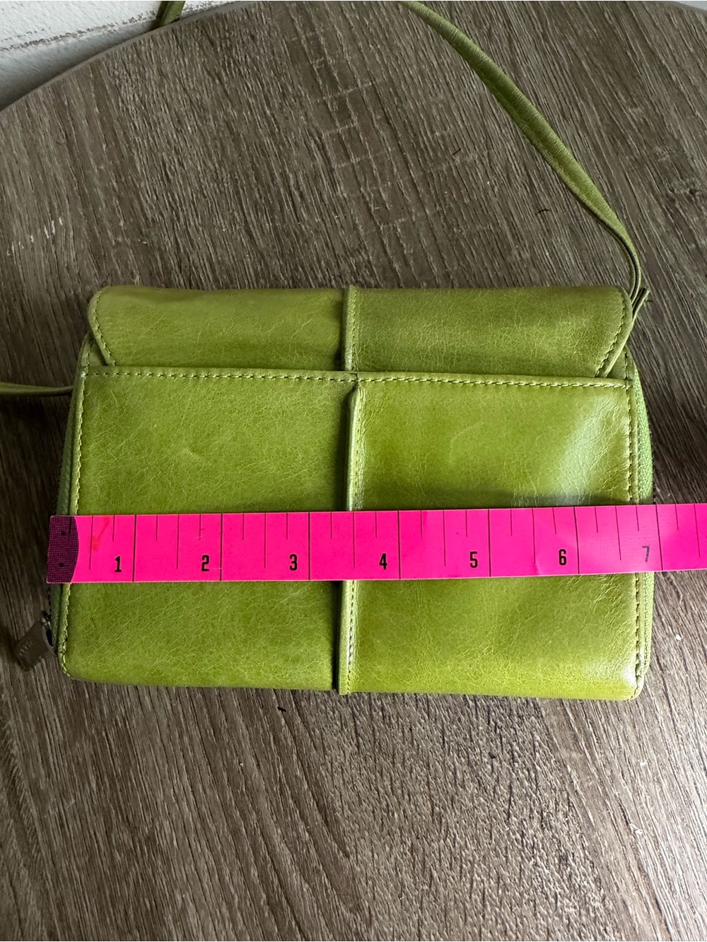 HOBO Lime Green Leather Crossbody Wristlet - Picture 8 of 11